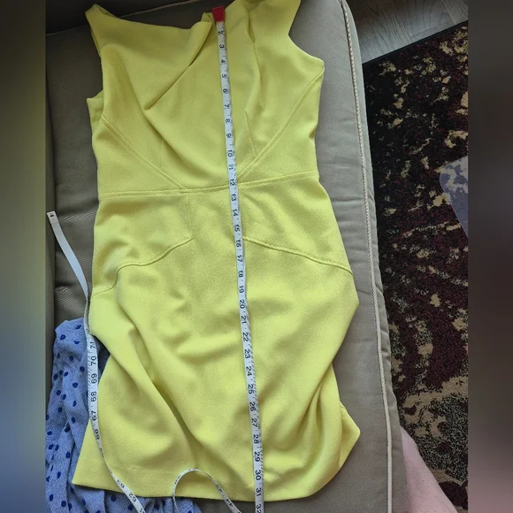 Julia Jordan Dress Yellow Green Gathered Neck Stretch Sleeveless Size 8 - Picture 12 of 12